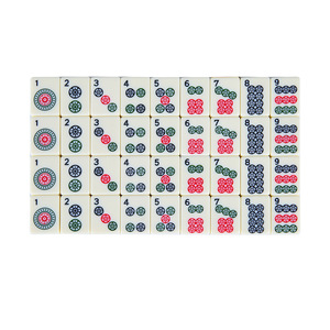 Juego de Mahjong de Melamina en Inglés, 30 mm, con Números Arábigos, Marco Blanco, Mini Juego Portátil de Viaje - Product Image 4