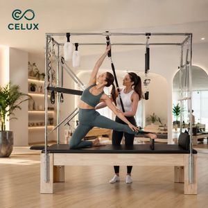 Reformer de <span class=keywords><strong>Pilates</strong></span> 3 en 1 de Madera de Arce Premium - Máquina de Fitness de Alta Gama para Estudios Profesionales y Entusiastas del Gimnasio en Casa - Product Image 2