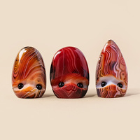 Figurine de gnome sculptée en agate rayée naturelle, mignonne, en pierre de cristal de guérison, pour Reiki, Feng Shui, décoration intérieure, cadeau