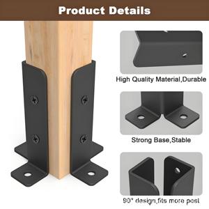 Custom OEM Sheet Metal Fabrication Laser Bending Welding Powder Coating Pergola Corner <strong>Brackets</strong> Kit <strong>for</strong> 4x4 / 6x6 Wood Post