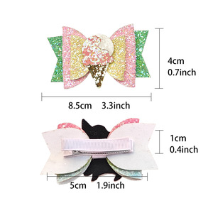 Pinza <span class=keywords><strong>para</strong></span> el pelo <span class=keywords><strong>de</strong></span> niña con diseño <span class=keywords><strong>de</strong></span> unicornio y helado, accesorio <span class=keywords><strong>para</strong></span> el pelo <span class=keywords><strong>de</strong></span> bebé, pinza <span class=keywords><strong>de</strong></span> pico <span class=keywords><strong>de</strong></span> pato <span class=keywords><strong>de</strong></span> cuero PU brillante <span class=keywords><strong>de</strong></span> cobertura completa - Product Image 3