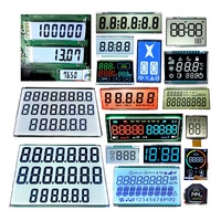 Modul tampilan warna biru LCD STN HTN 7 Segmen layar PCB COB bentuk bulat kustom dengan lampu latar putih