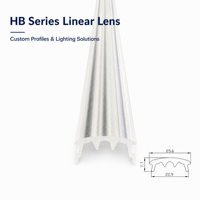 Lentille linéaire givrée AEF-022 pour profilé LED en aluminium, éclairage indirect à faisceau extra large de 100 degrés