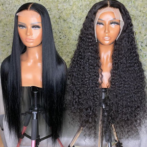 300 Densité Hd Dentelle Perruque <span class=keywords><strong>Afro</strong></span> Crépus Bouclés Perruques <span class=keywords><strong>Afro</strong></span> Cheveux Perruques Transparente pour Noir Cheveux Humains Mongol Naturel Lace Front Femmes - Product Image 1