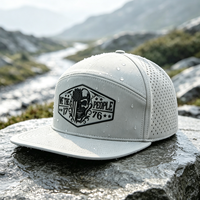 Casquette HS15 de haute qualité, logo OEM personnalisé, 6 panneaux, visière plate, imperméable, perforée au laser, pour le golf, la randonnée, le surf, vente en gros
