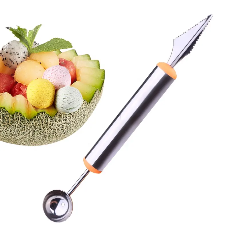 Edelstahl wassermelone löffel messer splitter eis obst gemüse carving tool home küche gadgets werkzeuge