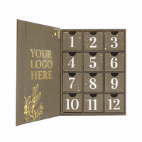 Luxuriöser Adventskalender mit Eigenem Logo, 12-Tage-Box aus Karton, Leere Countdown-Geschenkverpackung für Kosmetik und Schokolade