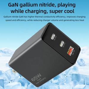 Зарядное устройство HNT GaN USB-C 65 Вт с 3 портами, сертифицированное CE/FCC/UKCA/RoHS, быстрая зарядка PD QC 65 Вт для ноутбуков и iPhone - Product Image 4
