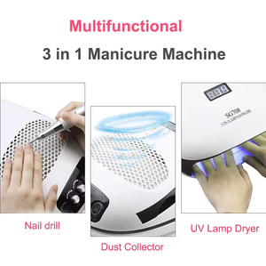 Lampada UV LED Multifunzione 140W Asciugatrice per Salone 3-in-1 con Aspiratore per Polvere e Trapano Elettrico per Unghie - Product Image 2