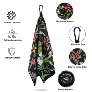 Serviette de golf à faible MOQ, personnalisée en microfibre, sublimée, avec aimant, en microfibre gaufrée magnétique - Product Image 2