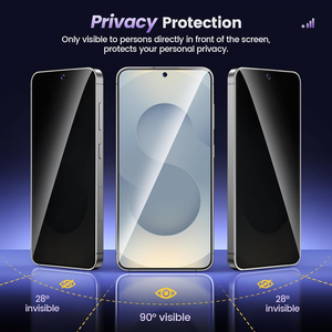 ฟิล์มป้องกันหน้าจอกระจกนิรภัยป้องกันการสอดแนม0.33มม. เกราะสีทองสำหรับ Samsung S26 S25เป็นพิเศษ - Product Image 2