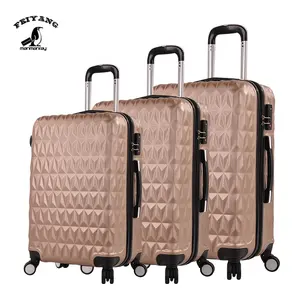 Plastique dur 20 "24" 28 "3 pièces ABS valises ensemble bagage de voyage à roulettes valise