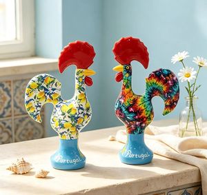 Figura de Resina del Gallo de Barcelos, Estatua de la <span class=keywords><strong>Suerte</strong></span> Galo de Barcelos Portugués, Recuerdo de Viaje de <span class=keywords><strong>Portugal</strong></span>, Decoración de Mesa - Product Image 2