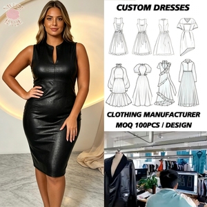 Vestido midi ajustado sin mangas con cuello con abertura y corte curvo, elegante para discoteca, fiesta nocturna, para mujeres de talla grande. - Product Image 1