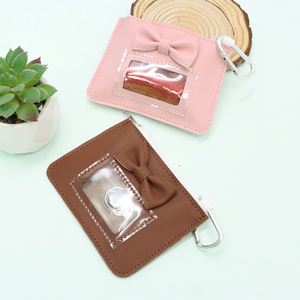 Vintage <b>Bow</b> Poop <b>Holder</b> Outdoor Portable Pu Leather Dog Waste Bag Dispenser Zipered Pouch With Carabiner Clip - Product Image 6