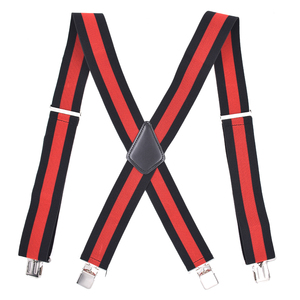 Wholesale 5cm Width Solid Color Adjustable 4 Clip X-Back Heavy Duty Clip <strong>Mens</strong> Suspenders Elastic Pants <strong>Braces</strong> - Product Image 6