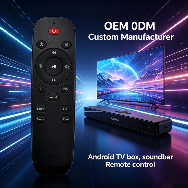 Professional Customize Plastic Remote Control for Android TV Box Projector Sound System Bass Treble Tuning 15 Keys JCXK RCT1015