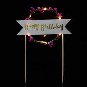 Décoration de gâteau en acrylique, une couche pour joyeux anniversaire, cuisson de fête, décoration pour cupcake, 1 pièce - Product Image 5