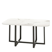 Luxuriöses Modernes Esszimmer-Set aus Vollholz und Metall mit 6 Sitzen – Tische und Stühle für Wohnzimmer und Restaurant