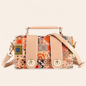 Bolso de Hombro Cruzado Murimuwai de Corcho Impermeable para Mujer, Diseño Cuadrado Exquisito con Múltiples Elementos, Bolso de Mujer de Nicho - Product Image 1