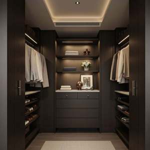 Armoires en bois modernes avec tiroir et design à panneaux pour chambre à coucher, salon, appartement, hôtel - Product Image 2