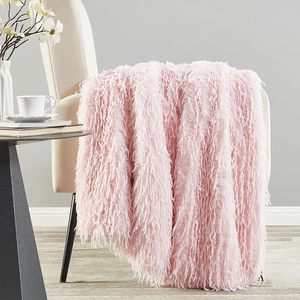 Plaid d'hiver en fausse fourrure rose 850 GSM Zhengtai OEKO-TEX pour canapé, vente en gros - Product Image 3