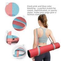 Sangle de tapis de yoga bicolore en polycoton Grom avec serviettes de plage et couvertures - 162 cm de longueur, un essentiel unisexe indispensable pour le fitness