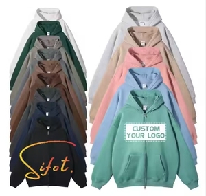 Sifot เสื้อฮู้ดผู้ชายซักแบบกรดเสื้อครอปแบบธรรมดาเสื้อครอปแบบสวมหัว - Product Image 1