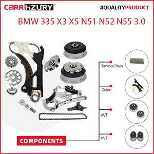 카르즈리 11314552380 엔진 타이밍 체인 키트 및 오일 펌프 가이드 캠샤프트 기어 BMW X3 X5 N51 N52 N55 3.0L 타이밍 체인 키트 - Product Image 2