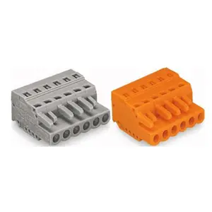 Pcb wire Terminal Block 2-24 Poles Pa66 Power Female Connector 2 row 4 way push spring screwless connectors