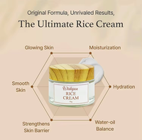 Crème pour le visage à l'extrait de riz biologique, hydratation intense, éclaircissante, anti-âge, hydratant facial pour une peau éclatante