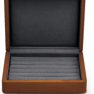 Solid Wood <b>Ring</b> <b>Box</b> Square Walnut Color Jewelry Storage Display Case Customizable - Product Image 3