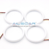 Feux de jour LED Angel Eyes multicolores RGB en coton avec clignotants jaunes pour phares de voiture universels