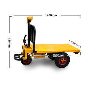Construction With Wheelbarrow Hand Push Flat Car Tire Carts & <b>Trolleys</b> Chinese Flatbed Transport <b>Trolley</b> Cart Construct - Product Image 2