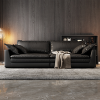 Leder Schnitt moderne Couch Set Möbel Sex Cloud Serie Couch L Form Wohnzimmer Sofa