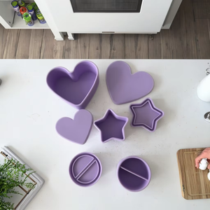 Nouveau Silicone Heart & Star Bento Box Nouveau Style De Noël Enfants Déjeuner Snack Couvercle Micro-ondes Lave-Vaisselle Congélateur Four Utilisation Alimentaire Sûre - Product Image 2
