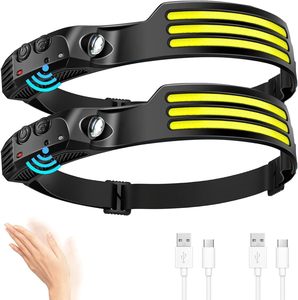 Lightweight Emergency Led Headlamp Rechargeable Usb Waterproof 350 Lumens Cob 230 Degrees Dimmable <b>Motion</b> <b>Sensor</b> Warm White - Product Image 1