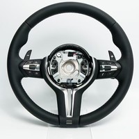 Volant sport personnalisé en daim semi-synthétique avec bande bleue et fond plat pour BMW F30 Série 3 et 4 (320i, 328i, 330i, 420i, 430i)