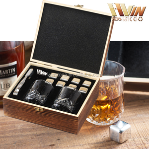 Vente chaude Bière Refroidisseur Whisky Glaçon en argent doré dans la boîte cadeau en bois hommes Cadeau Cadeau D'<span class=keywords><strong>anniversaire</strong></span> - Product Image 2