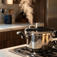 Ustensile de cuisine, autocuiseur commercial de haute qualité en acier inoxydable de 5 L, poignée en bakélite, compatible gaz et induction