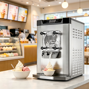 <span class=keywords><strong>Machine</strong></span> <span class=keywords><strong>à</strong></span> gelato miniature en acier inoxydable de qualité supérieure, <span class=keywords><strong>à</strong></span> faible bruit, pour usage domestique, avec un design compact - Product Image 1