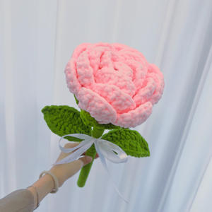 Hilo puro hecho a mano de ganchillo flor de Rosa gigante única infinitiva para el amor floral para el día de San Valentín - Product Image 4
