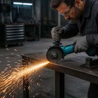 Kit combiné d'outils électriques sans fil sans balais 3 en 1 : perceuse, visseuse à chocs, meuleuse d'angle avec batterie et chargeur rapide pour le bricolage et la construction