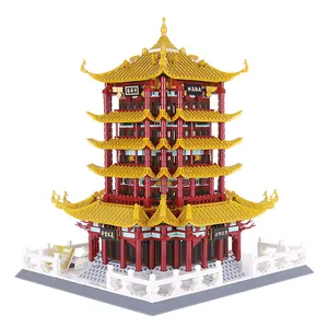 New arrival Wange 6214 yellow crane tower plastic building block compatible with all Major brands for kids Строительн блок