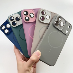 Cover per Telefono in Silicone Liquido di Alta Qualità, Sensazione Pelle, Colore Puro, Sottile, con Cornice Magnetica in <span class=keywords><strong>Vetro</strong></span> per <span class=keywords><strong>iPhone</strong></span> 17 16 Pro Max 17Air - Product Image 6
