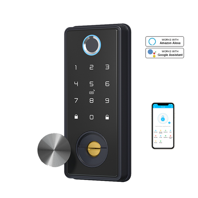 Smart Home Electronic Keyless Digital Fingerprint Deadbolt Smart Door Lock Smart Bluetooth Padlock Aluminum Alloy Tuya Bluetooth