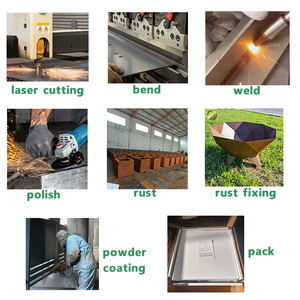 โครงเหล็กเก็บของไม้คอร์เทนสามารถทำโต๊ะและเก้าอี้รูปร่างขนาดสามารถปรับแต่งพื้นผนังได้ - Product Image 6