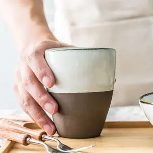 Taza de café de cerámica, sin mango, con funciones japonesas