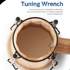 HUASHENG-Juego de tambor de mano <span class=keywords><strong>Bongo</strong></span> con acabado brillante Natural para niños y adultos, tambor de mano de cuero, afinable, <span class=keywords><strong>doble</strong></span> tono, educativo, juguetes <span class=keywords><strong>Bongo</strong></span> - Product Image 5