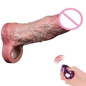 OS-ADLV5071 Male Sex Toys Penis Sleeves 10 <b>Vibration</b> Modes Adult Toys Male <b>Vibrator</b> Realistic Penis Enlarger Thicken for Couples - Product Image 1